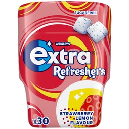EXTRA Refreshers Strawberry Lemon Flavour Sugarfree Chewing Gum Bottle 30pcs image