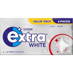 EXTRA White Chewing Gum Sugarfree Multipack 6 x 10 Pieces image
