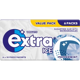 EXTRA Ice Peppermint Chewing Gum Sugarfree Multipack 6 x 10 Pieces image