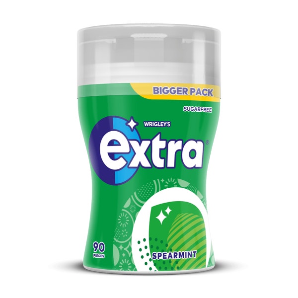 EXTRA Spearmint Chewing Gum Sugarfree Large Bottle 90 Pieces