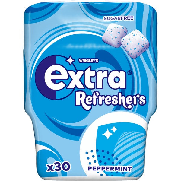 EXTRA Refreshers Peppermint Sugarfree Chewing Gum Bottle 30pcs