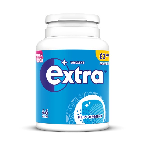 EXTRA Peppermint Chewing Gum, Sugar-free, Bottle 46 Pieces