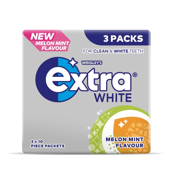 EXTRA Melon Mint Flavour Sugarfree Chewing Gum Multipack 3x10 Pieces