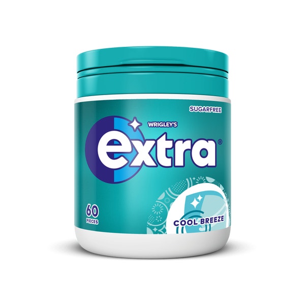 EXTRA Cool Breeze Chewing Gum Sugarfree Bottle 60 pieces