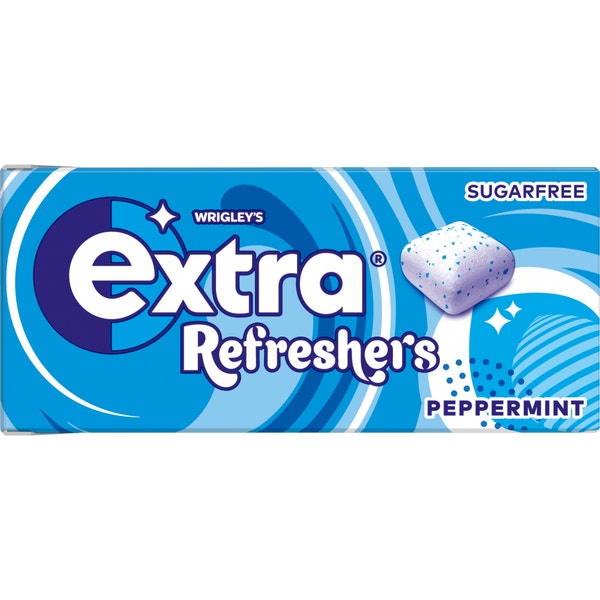 EXTRA Refreshers Peppermint Sugarfree Chewing Gum Handy Box 7pcs