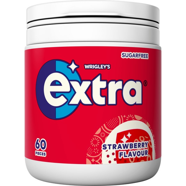 EXTRA Strawberry Flavour Sugarfree Chewing Gum Bottle 60 pieces