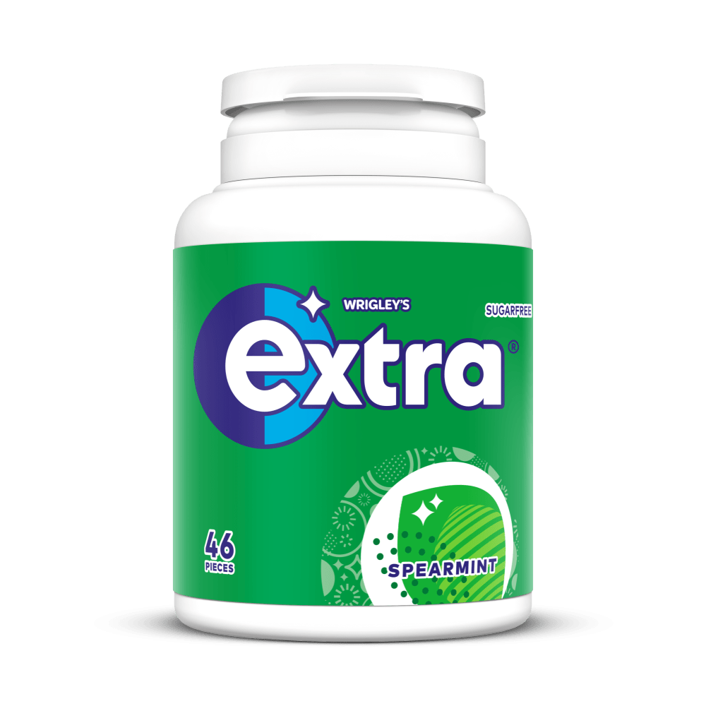 EXTRA Spearmint Chewing Gum, Sugar-free, Bottle 46 Pieces