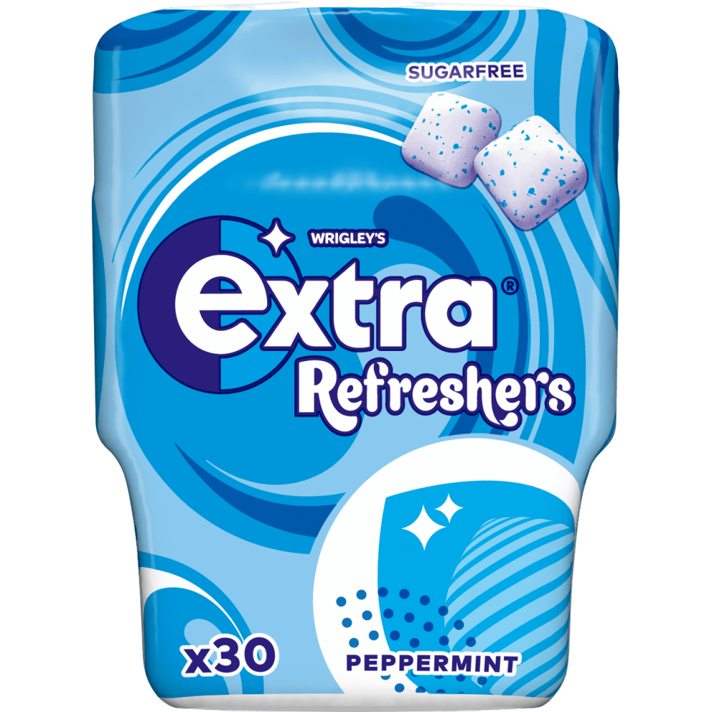 EXTRA Refreshers Peppermint Sugarfree Chewing Gum Bottle 30pcs