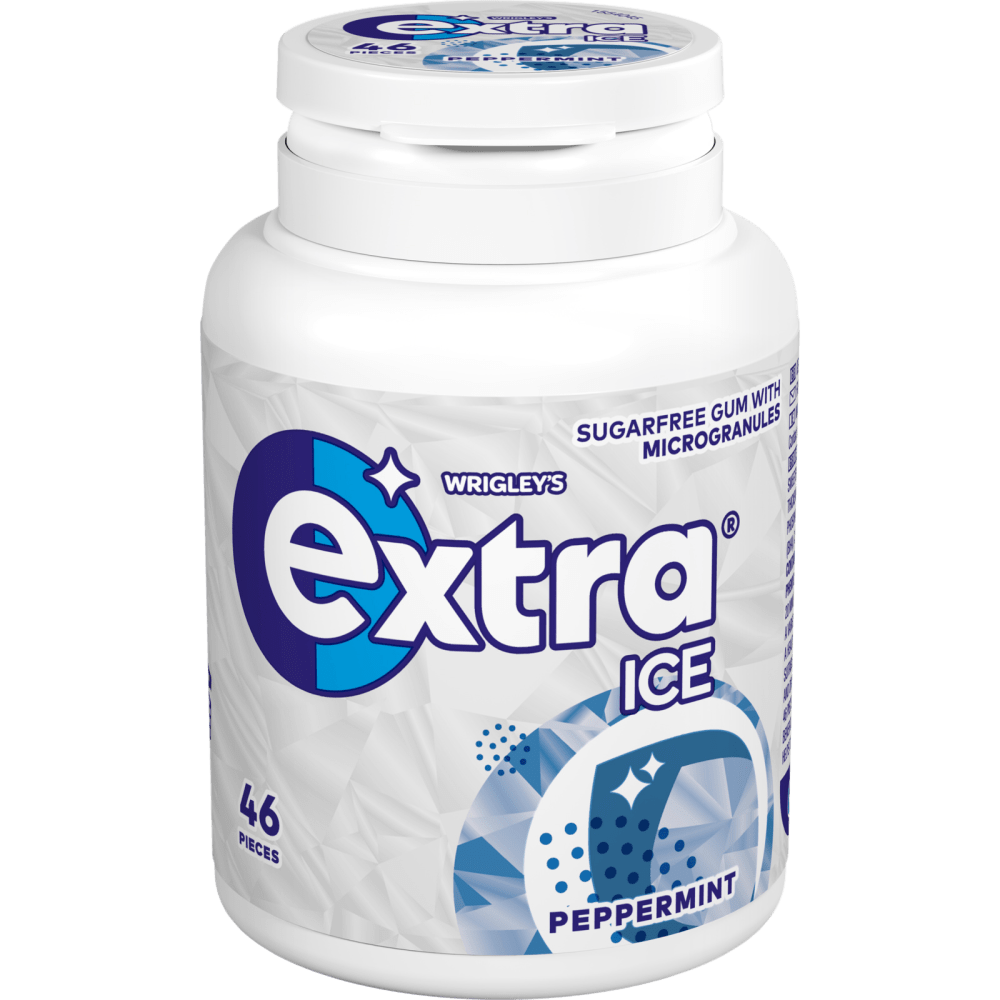EXTRA Ice Peppermint Chewing Gum Sugarfree Bottle 46 Pieces