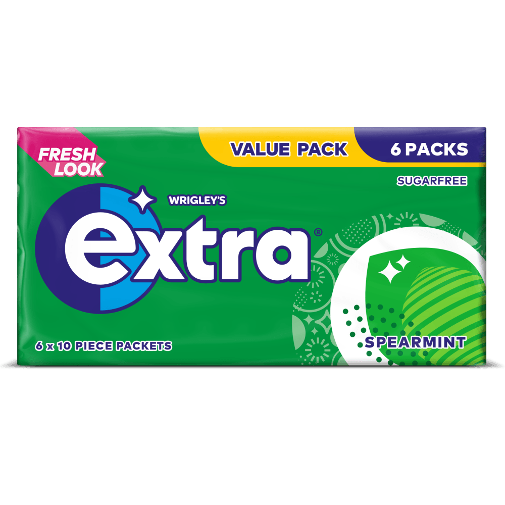EXTRA Spearmint Chewing Gum Sugarfree Multipack 6x10 Pieces