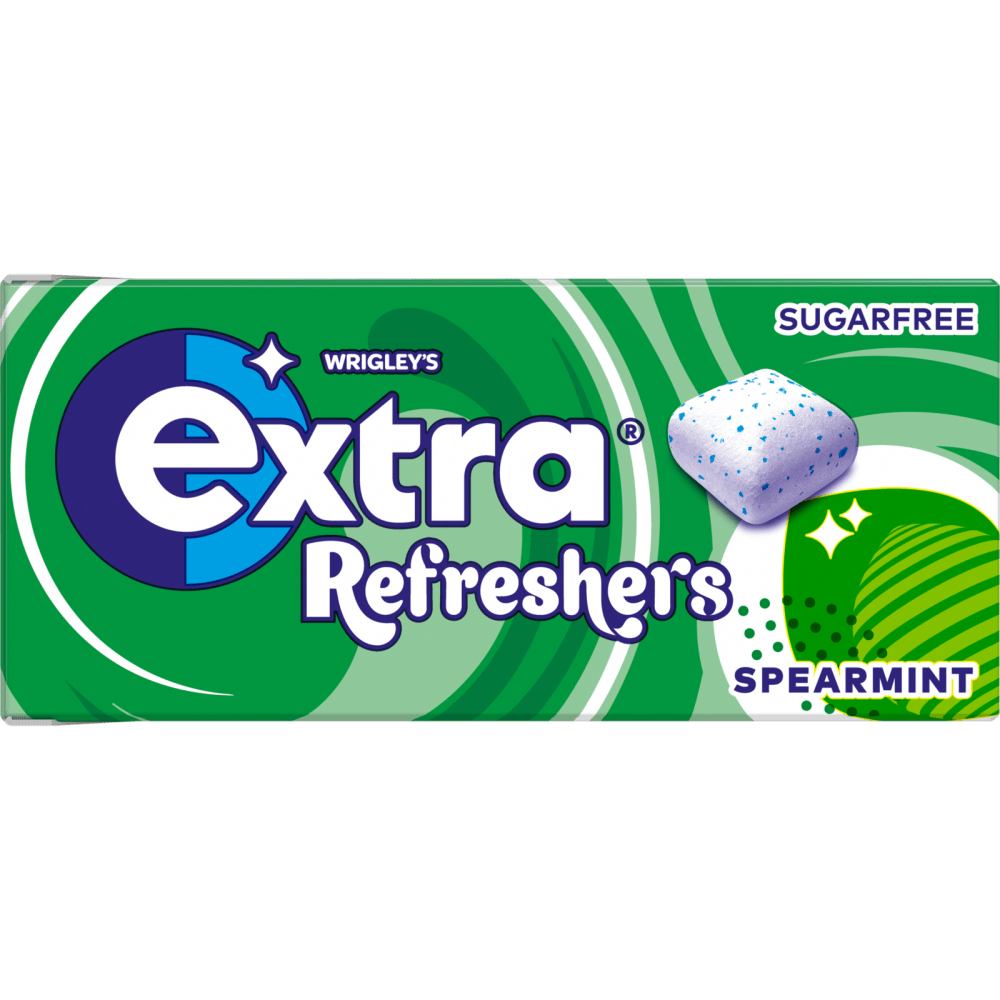 EXTRA Refreshers Spearmint Sugarfree Chewing Gum Handy Box 7pcs Extra