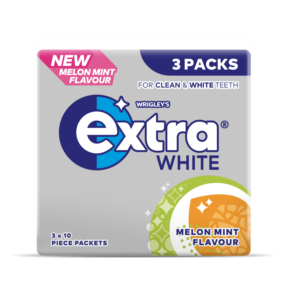 EXTRA Melon Mint Flavour Sugarfree Chewing Gum Multipack 3x10 Pieces