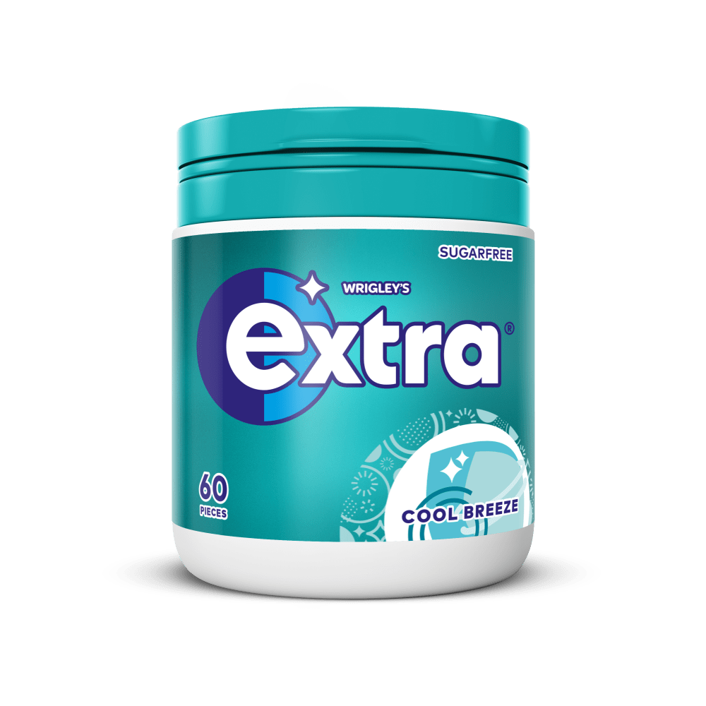 EXTRA Cool Breeze Chewing Gum Sugarfree Bottle 60 pieces