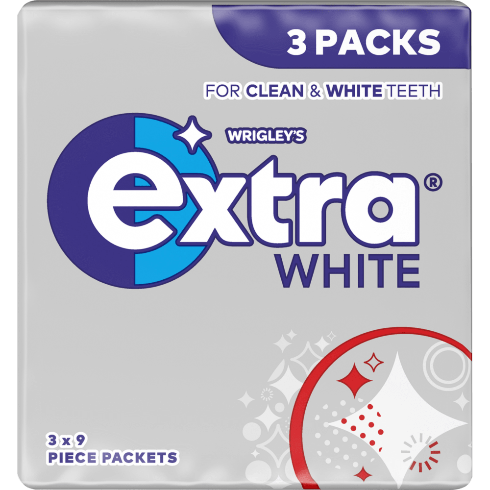 EXTRA White Chewing Gum Sugarfree Multipack 3 x 9 Pieces