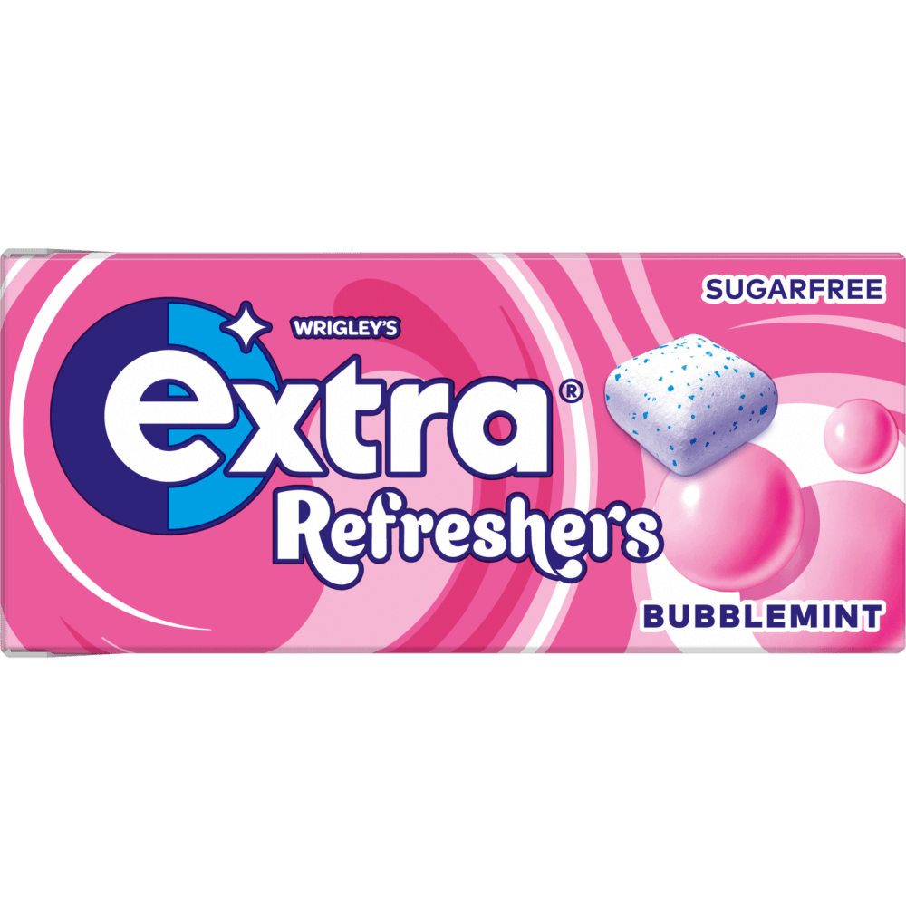 EXTRA Refreshers Bubblemint Sugarfree Chewing Gum Handy Box 7pcs