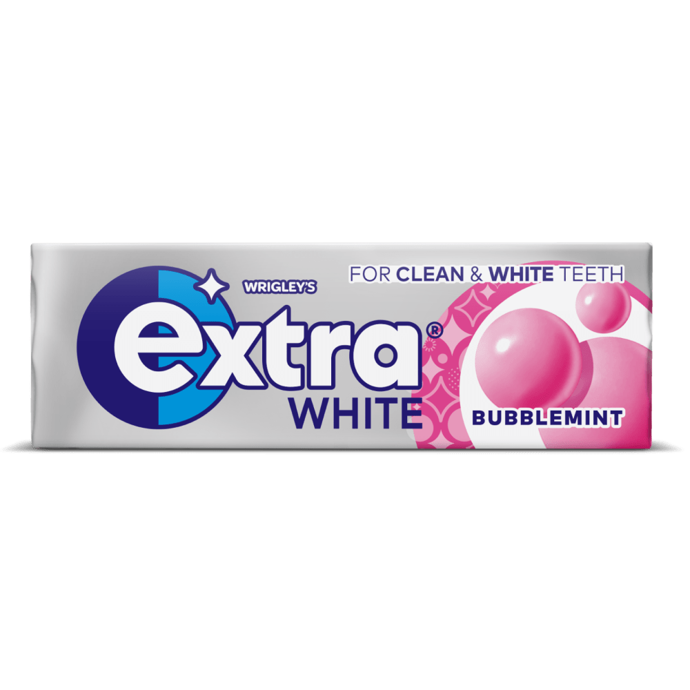 EXTRA White Bubblemint Chewing Gum Sugarfree 10 Pieces