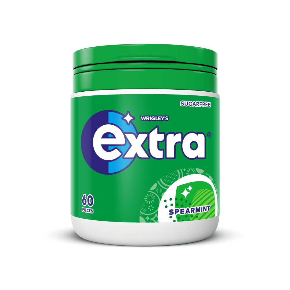 EXTRA Spearmint Chewing Gum Sugarfree Bottle 60 pieces
