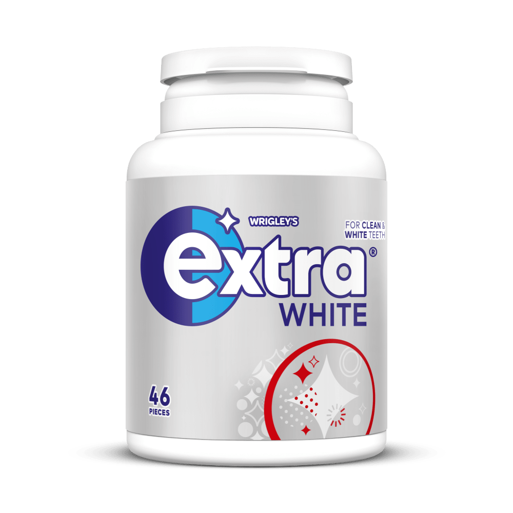 EXTRA White Chewing Gum Sugarfree Bottle 46 Pieces