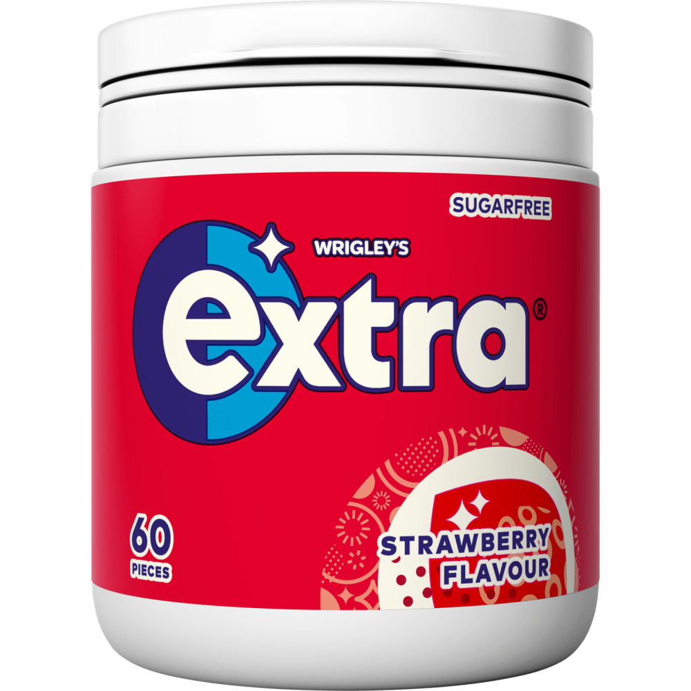 EXTRA Strawberry Flavour Sugarfree Chewing Gum Bottle 60 pieces